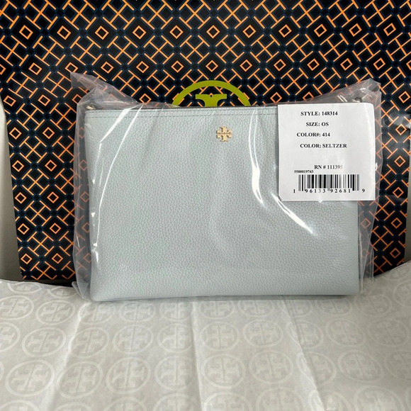 Tory Burch Blake Swingpack Crossbody Bag Seltzer Gold Blue - Picture 10 of 10